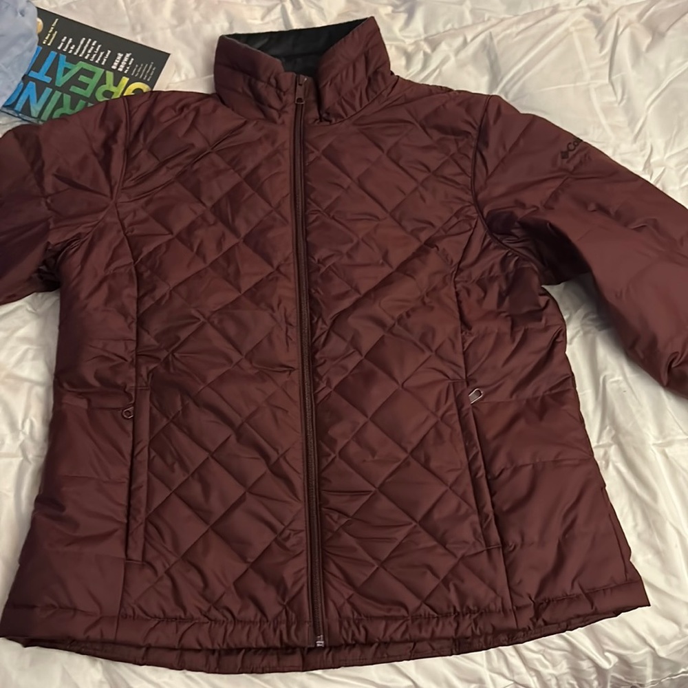 Brand new, maroon Columbia jacket
